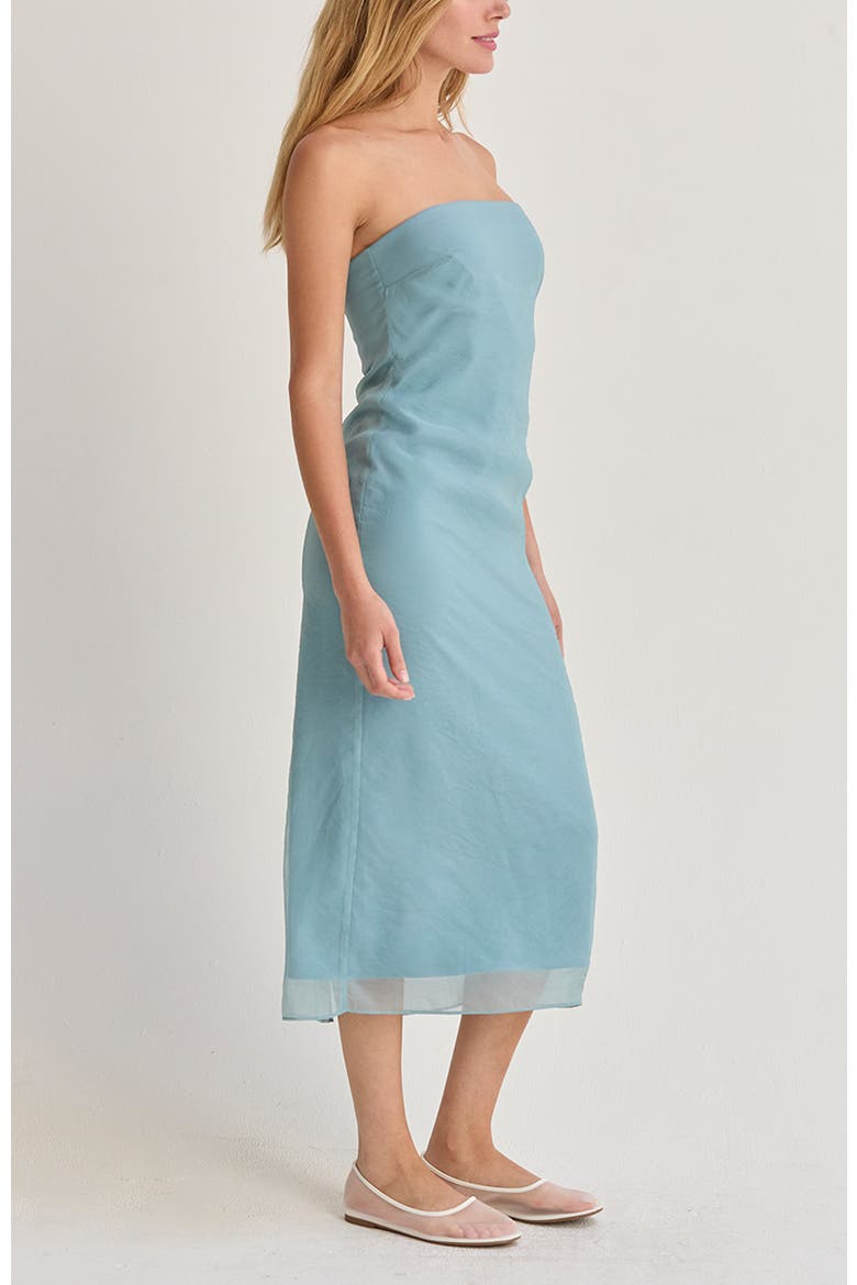 Organza Tube Midi Dress, Alternate, color, Light Blue