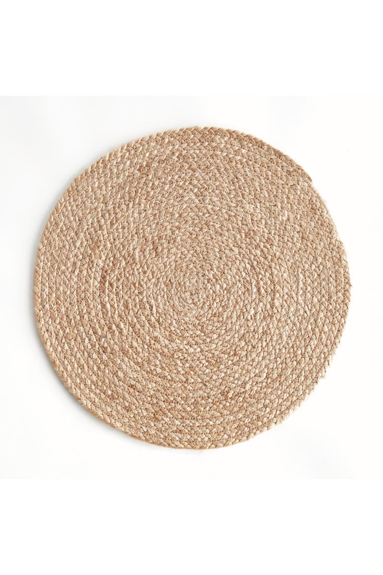 Jute Coil Round Placemats, Set of 8 - Natural, Alternate, color, Brown