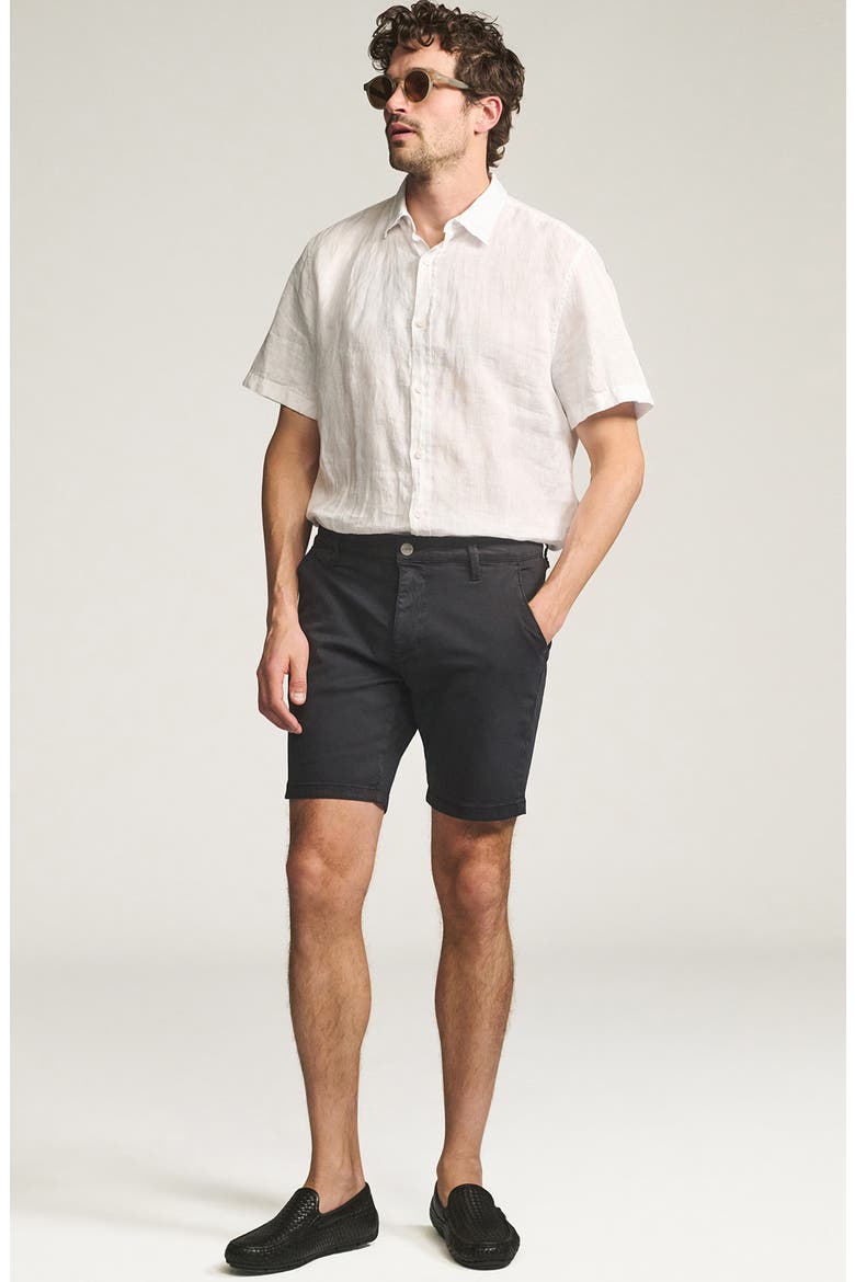 Arizona Slim Fit Flat Front Chino Shorts, Alternate, color, NAVY TWILL