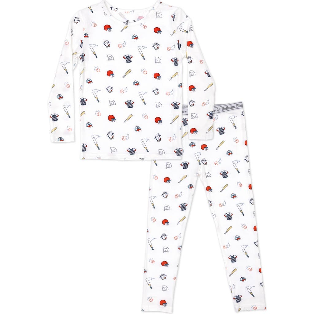 Bellabu Bear Kids Unisex Baseball Set Of 2 Piece Pajamas In Baseball