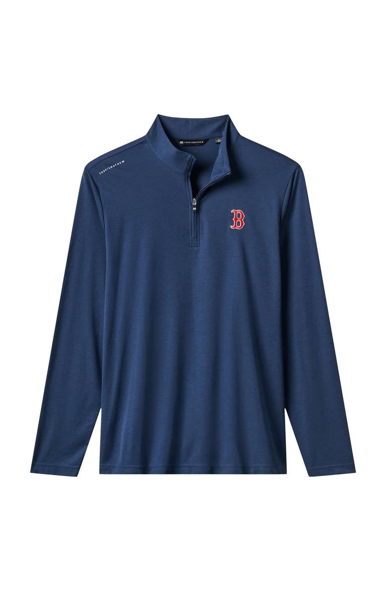 TravisMathew Men's TravisMathew Navy Boston Red Sox Time to Tailgate Tri-Blend Quarter-Zip Pullover, Alternate, color, Navy