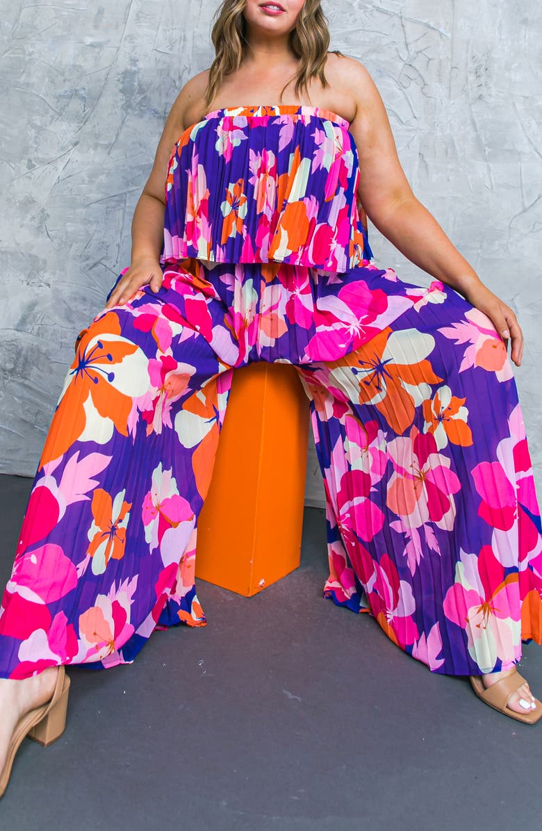 FLYING TOMATO Pleated Woven Jumpsuit, Alternate, color,