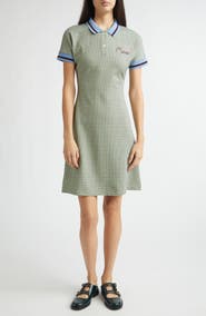 Marni Check Jacquard A-Line Polo Dress