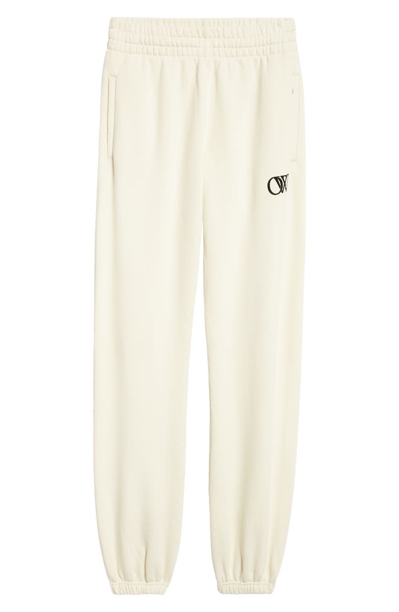 Off-White Flocked Logo Cotton Joggers, Alternate, color, 