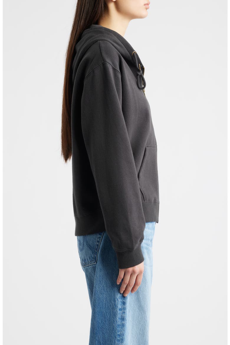 Lay Day Relaxed Cotton Blend Hoodie, Alternate, color, WASHED BLACK