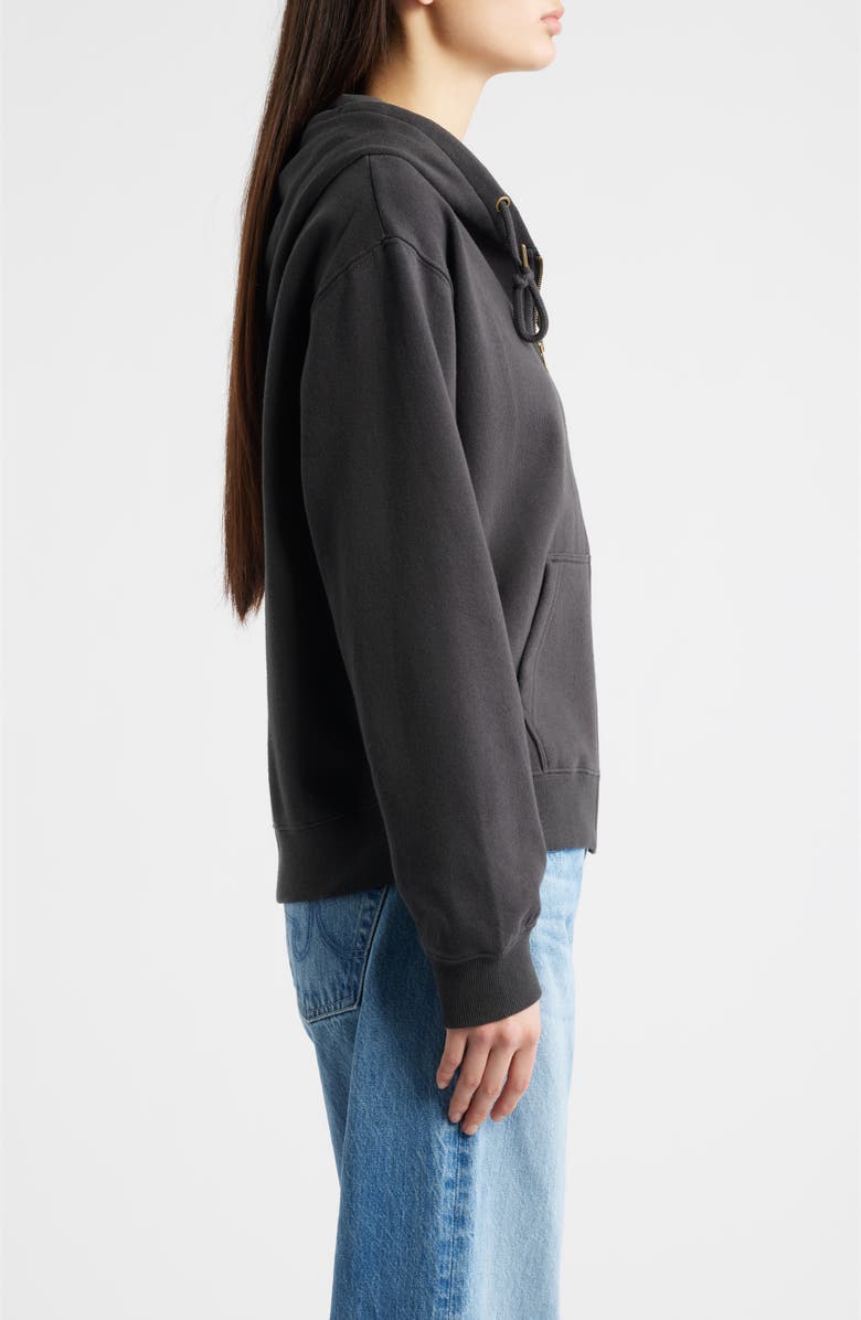 Rip Curl Lay Day Relaxed Cotton Blend Hoodie, Alternate, color, Washed Black