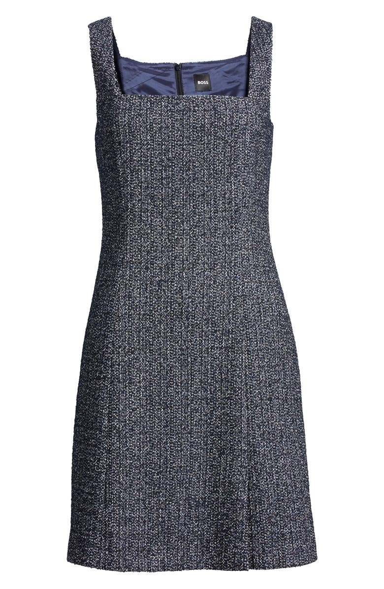 BOSS Destena Tweed Sheath Dress, Alternate, color, Insignia Blue Tweed
