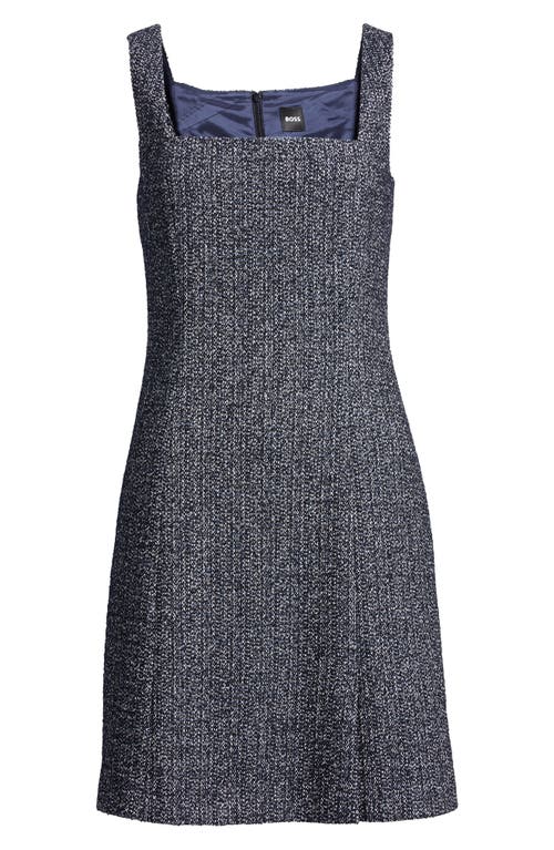 Hugo Boss Boss Destena Tweed Sheath Dress In Insignia Blue Tweed