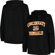 FANATICS Women's Fanatics Branded Black Cincinnati Bengals Plus Size Heart and Soul V-Neck Pullover Hoodie