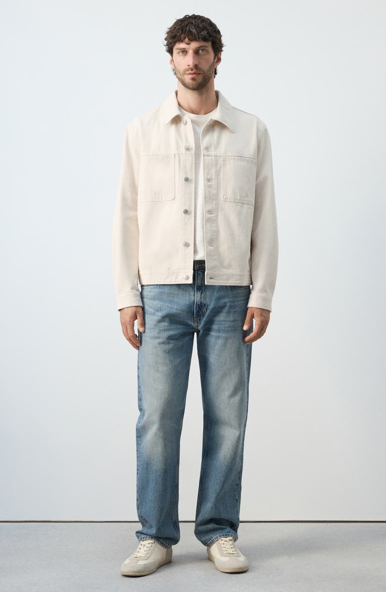 MANGO Cotton Denim Jacket, Alternate, color, Ecru