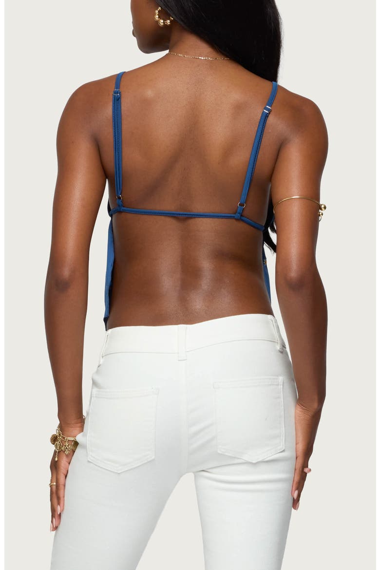 Soleil Embroidered Daisy Open Back Camisole, Alternate, color, BLUE