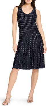 NIC+ZOE Falling Dot Flared Knit Dress