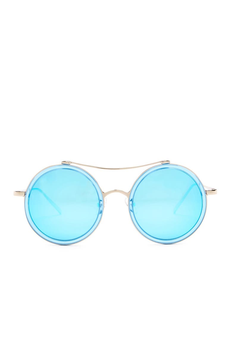 AQS XO 50mm Round Browbridge Sunglasses, Main, color,