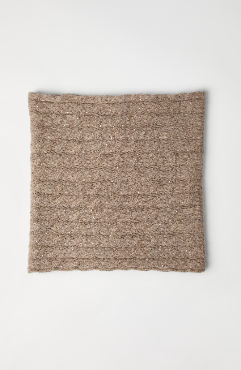 Brunello Cucinelli Dazzling knit neck warmer, Alternate, color, Brown