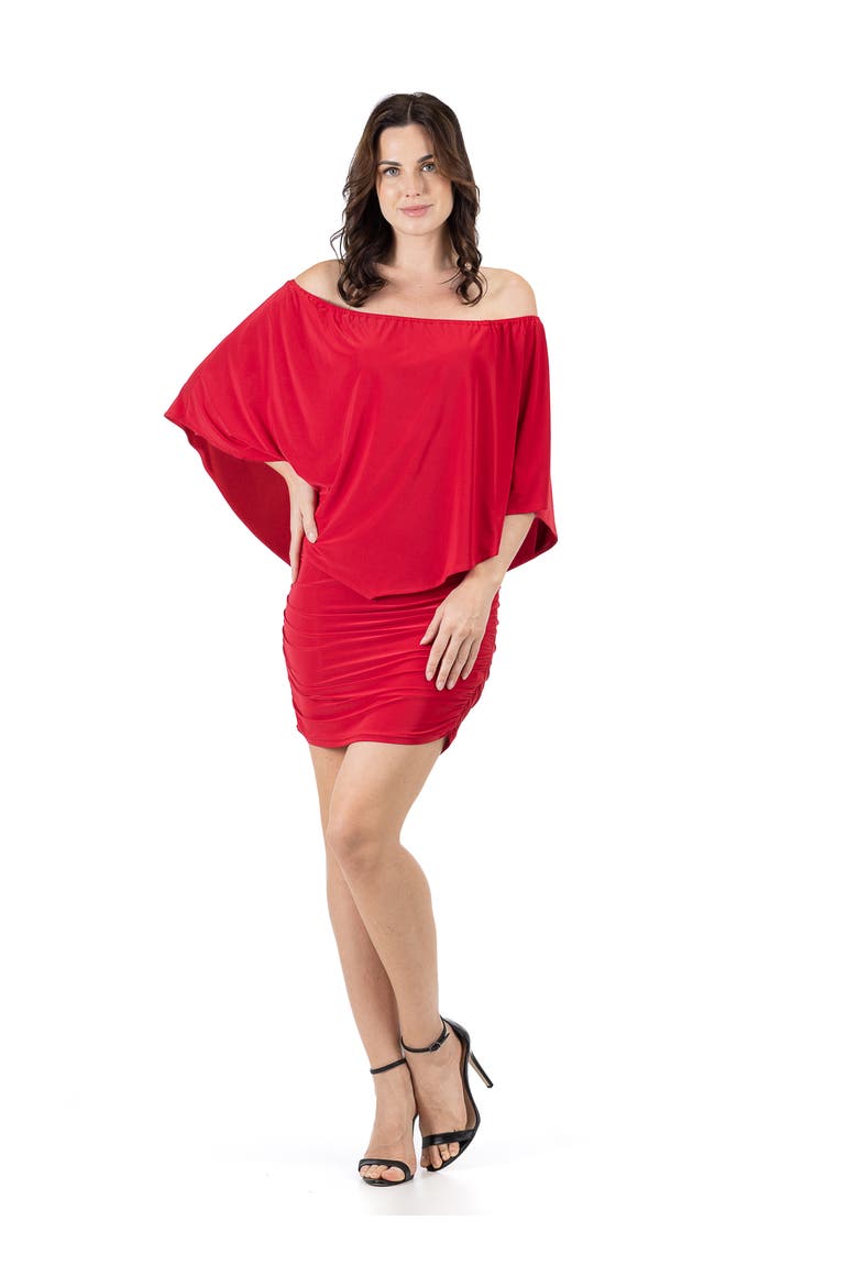 Bodycon Mini Dress Ruffled Sleeve, Main, color, Red