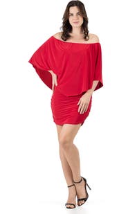 24seven Comfort Apparel Bodycon Mini Dress Ruffled Sleeve