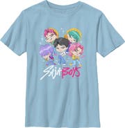 KPop Demon Hunters Boys' Saja Boys' Chibi Group Graphic Short Sleeve T-Shirt