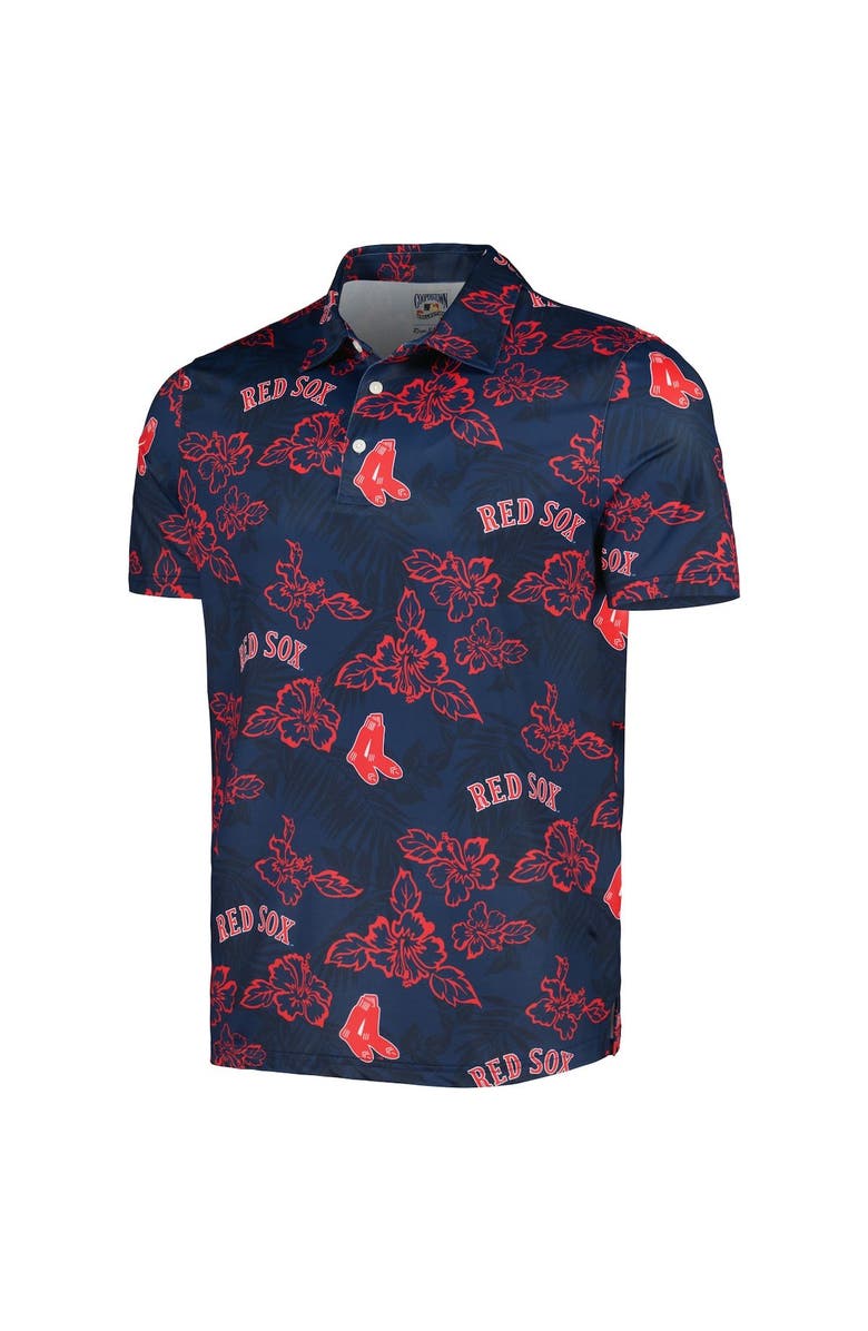 Reyn Spooner Men's Reyn Spooner Navy Boston Red Sox Cooperstown Collection Puamana Print Polo, Alternate, color, Navy