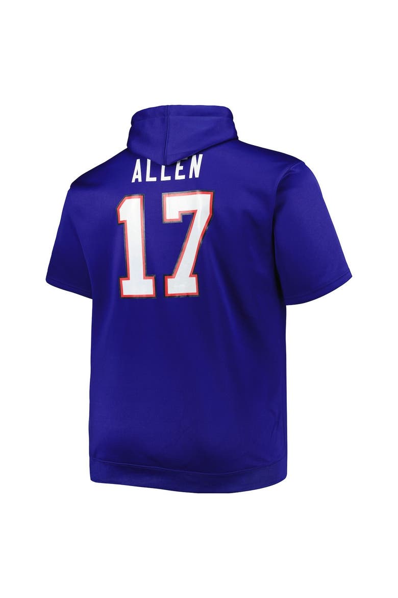 Men's Josh Allen Royal Buffalo Bills Big & Tall Short Sleeve Pullover Hoodie, Alternate, color, Royal