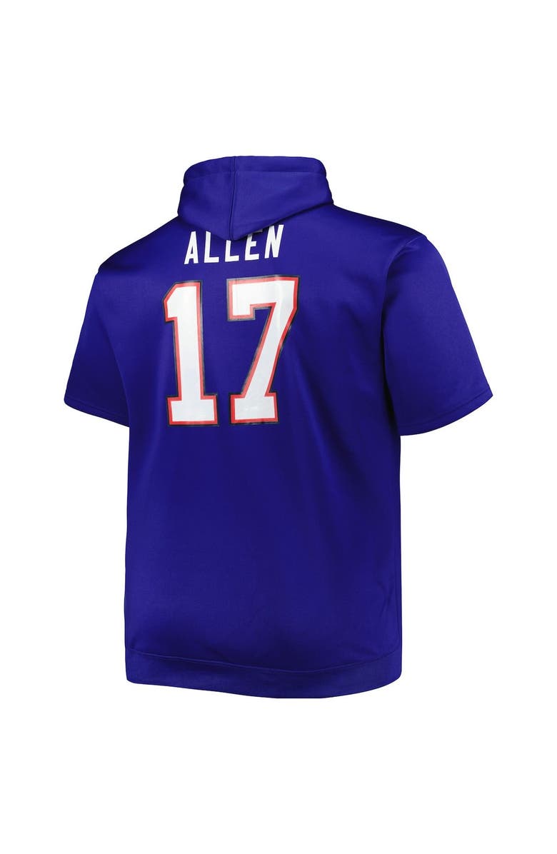 PROFILE Men's Josh Allen Royal Buffalo Bills Big & Tall Short Sleeve Pullover Hoodie, Alternate, color, Royal