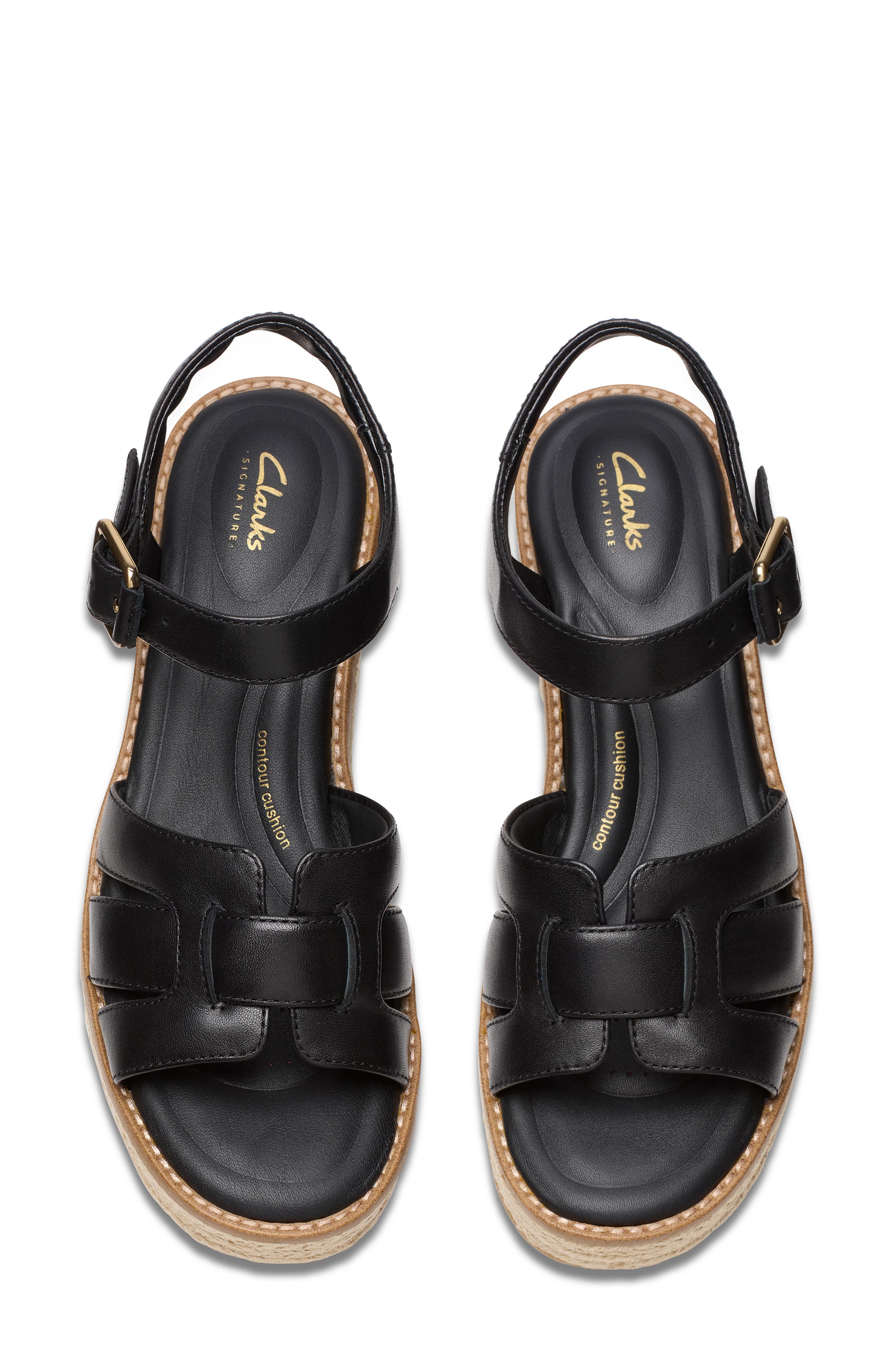 Clarks<sup>®</sup> Coledale Strap Platform Sandal, Alternate, color, Black Leather