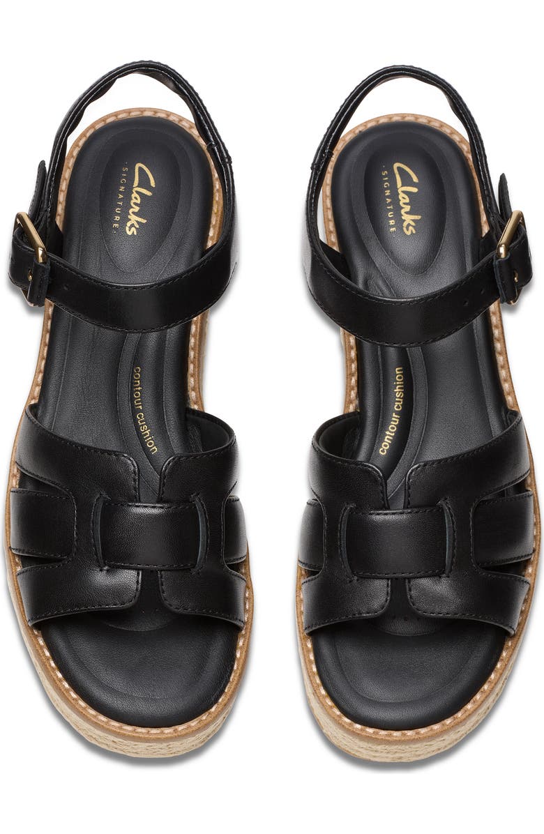 Clarks<sup>®</sup> Coledale Strap Platform Sandal, Alternate, color, Black Leather