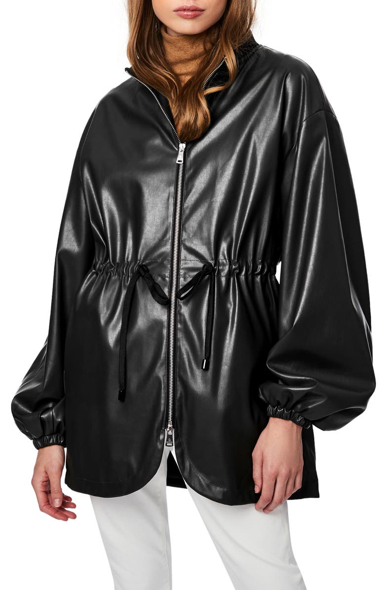 Bernardo Faux Leather Anorak, Main, color,