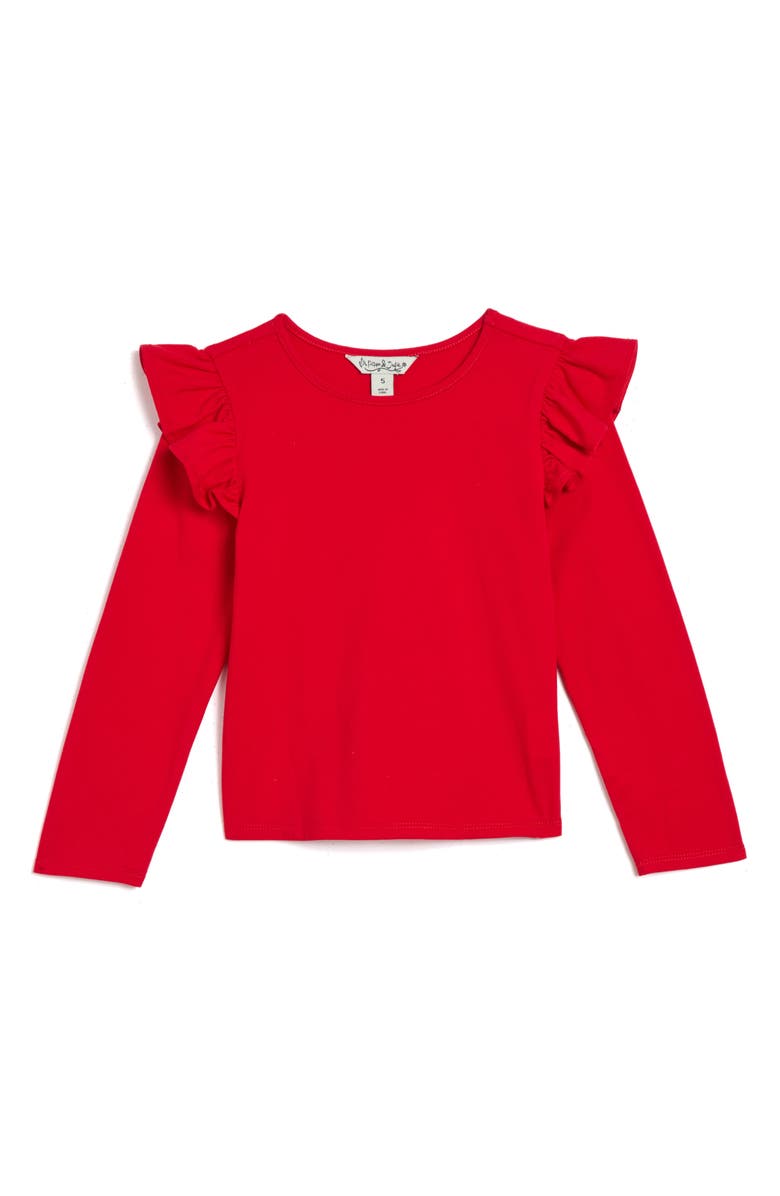 Pippa & Julie Kids' Plaid Dress & Long Sleeve T-Shirt Set, Alternate, color, Red