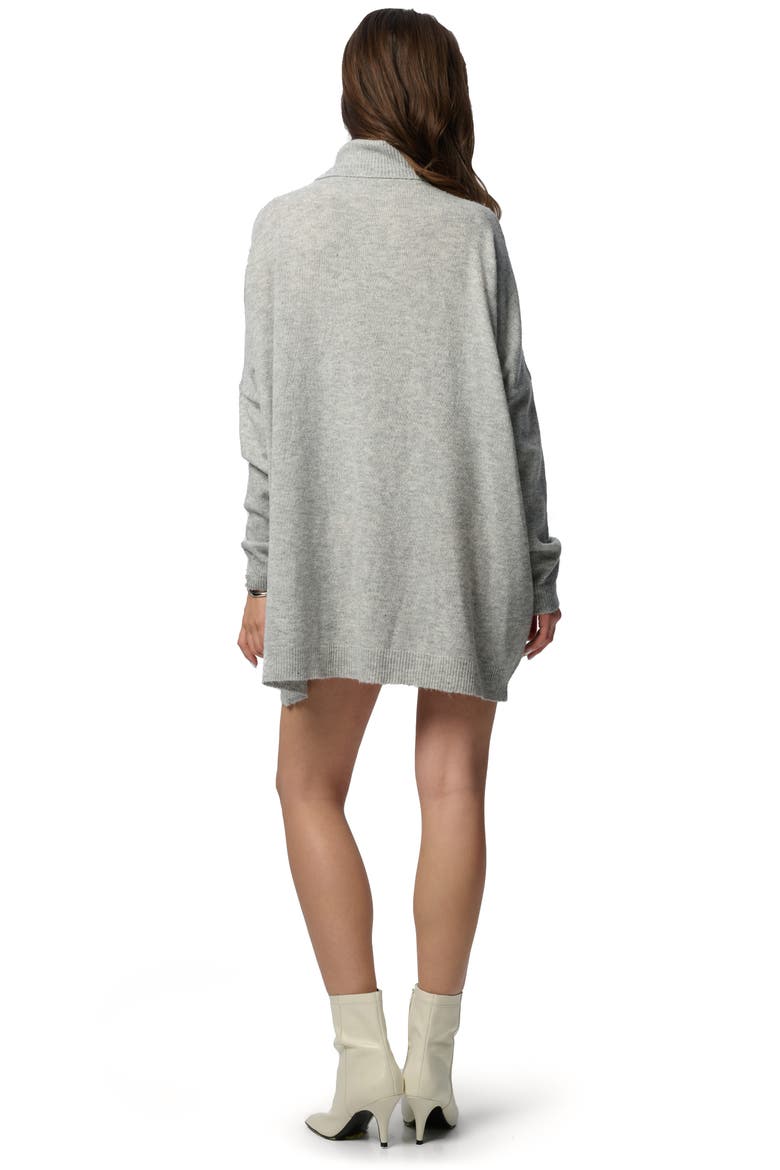 Faux Pearl Turtleneck Tunic Sweater, Alternate, color, GREY