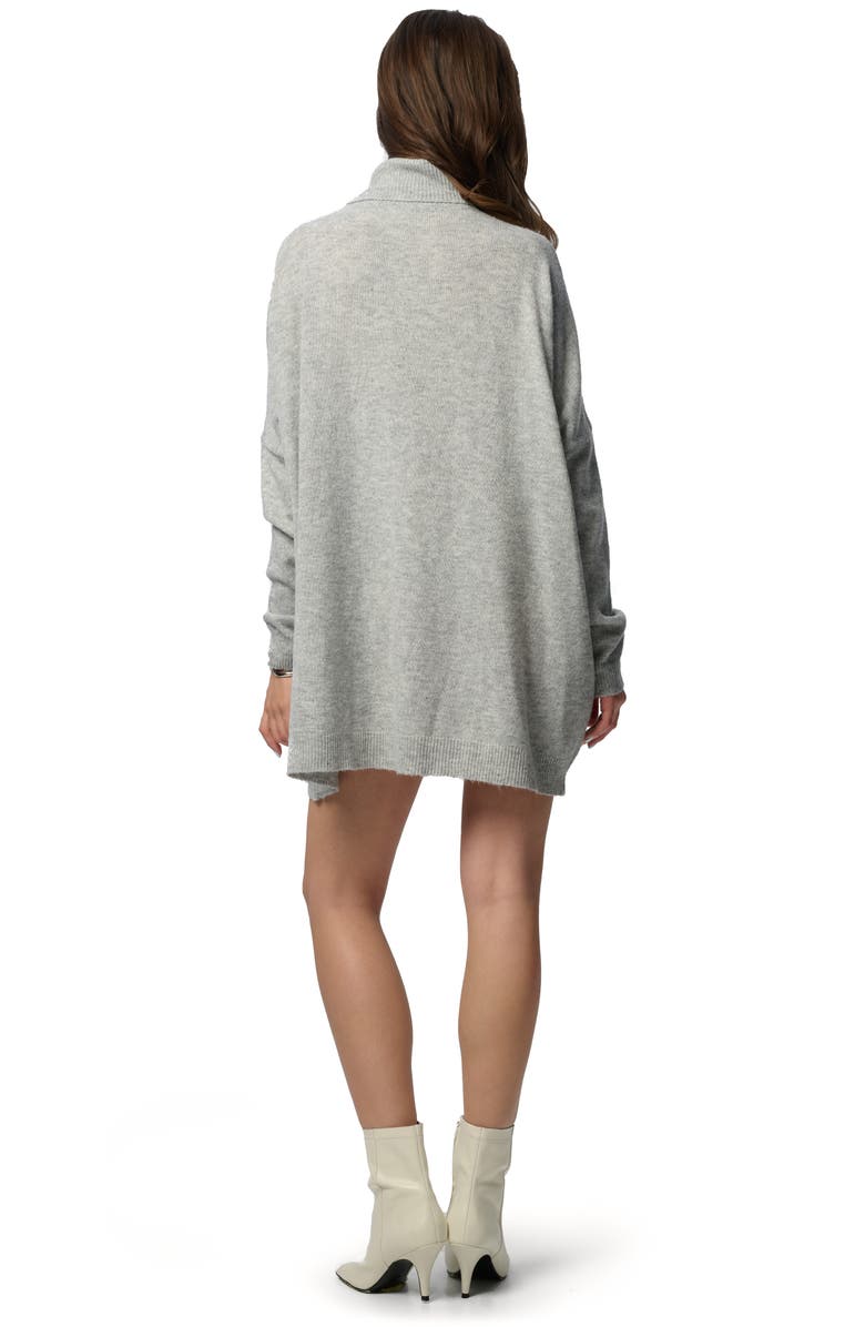 SAACHI Faux Pearl Turtleneck Tunic Sweater, Alternate, color, Grey