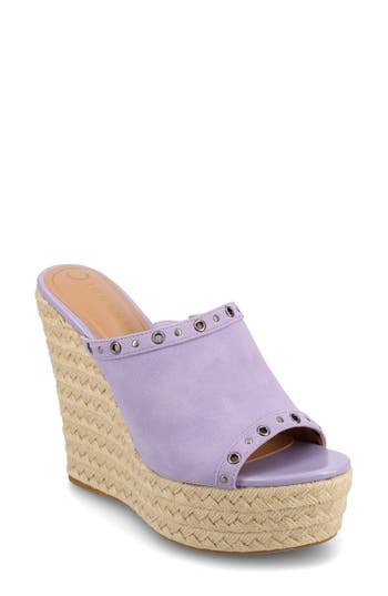 Journee Collection Yari Platform Wedge Espadrille Sandal In Lilac