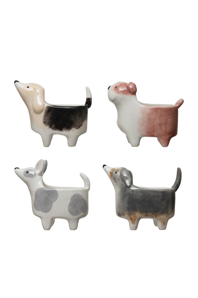 Decorative Dog Shaped Planter, Main, color, Brown