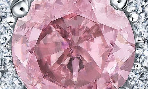 Best Silver Sterling Silver Brilliant Cubic Zirconia Halo Round Stud Earrings In Pink/silver