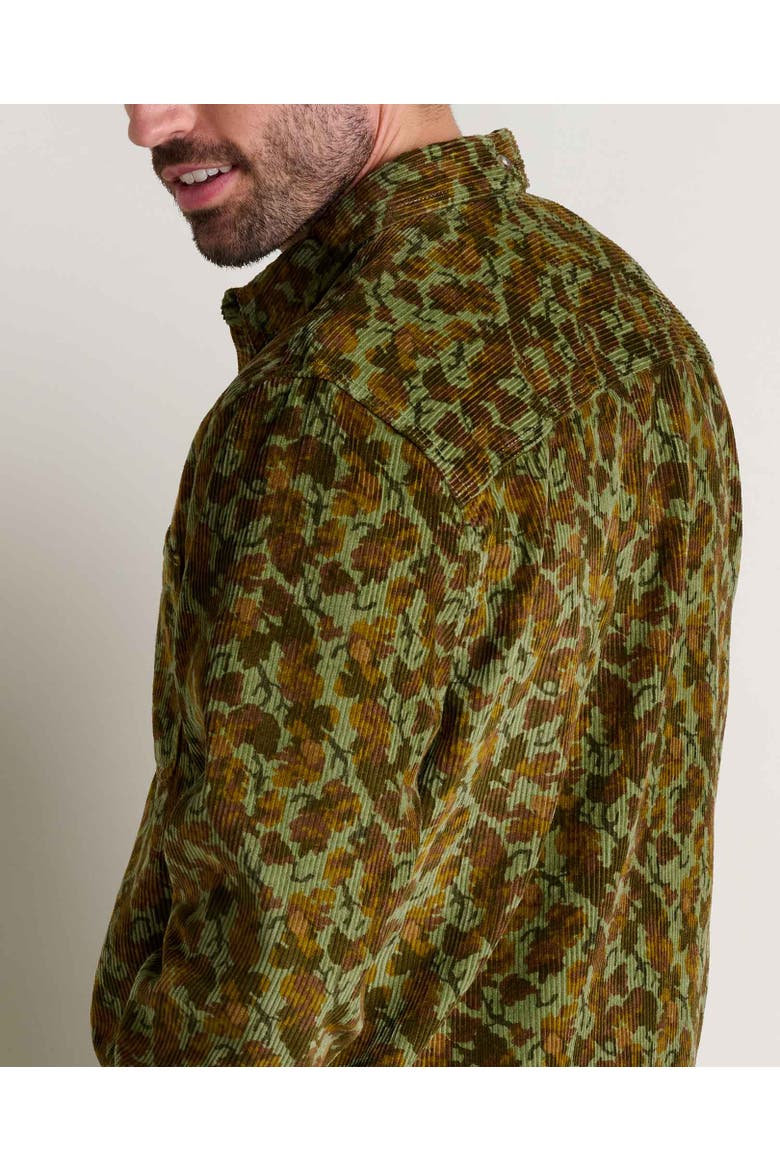 Men's Cascadia Long Sleeve Shirt, Alternate, color, Green Moss Leaf Print