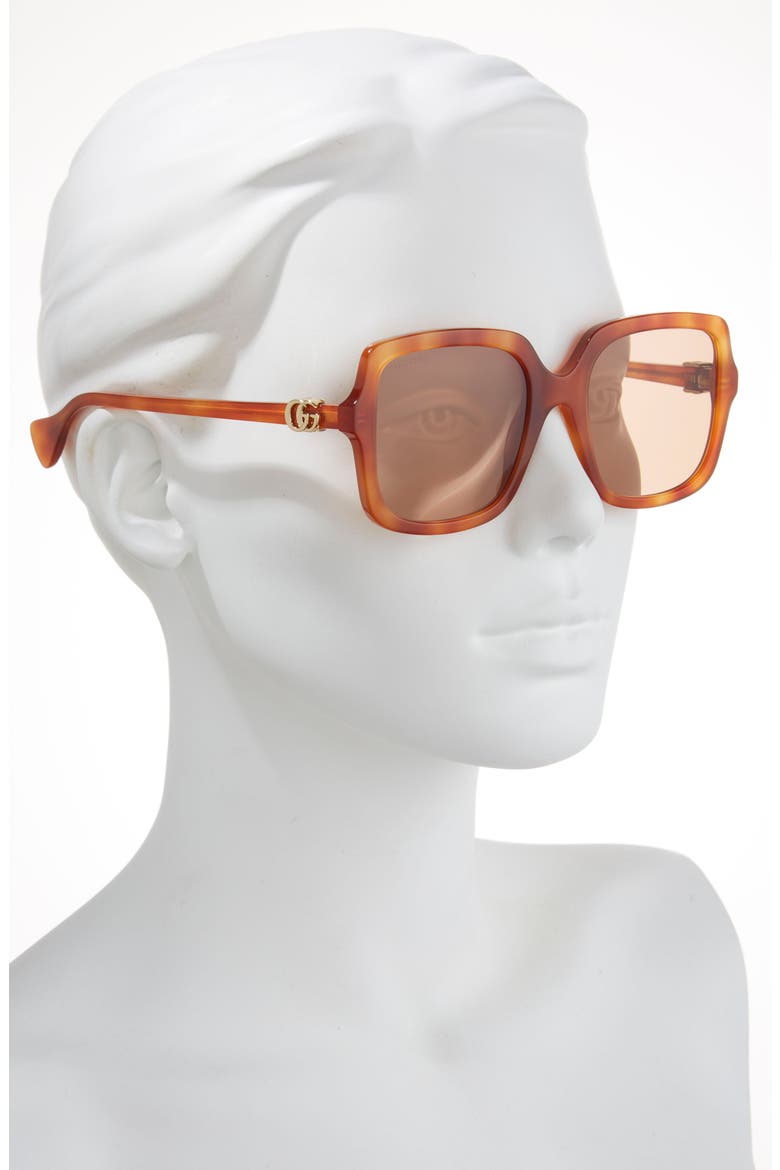 54mm Square Sunglasses, Alternate, color, HAVANA HAVANA BROWN
