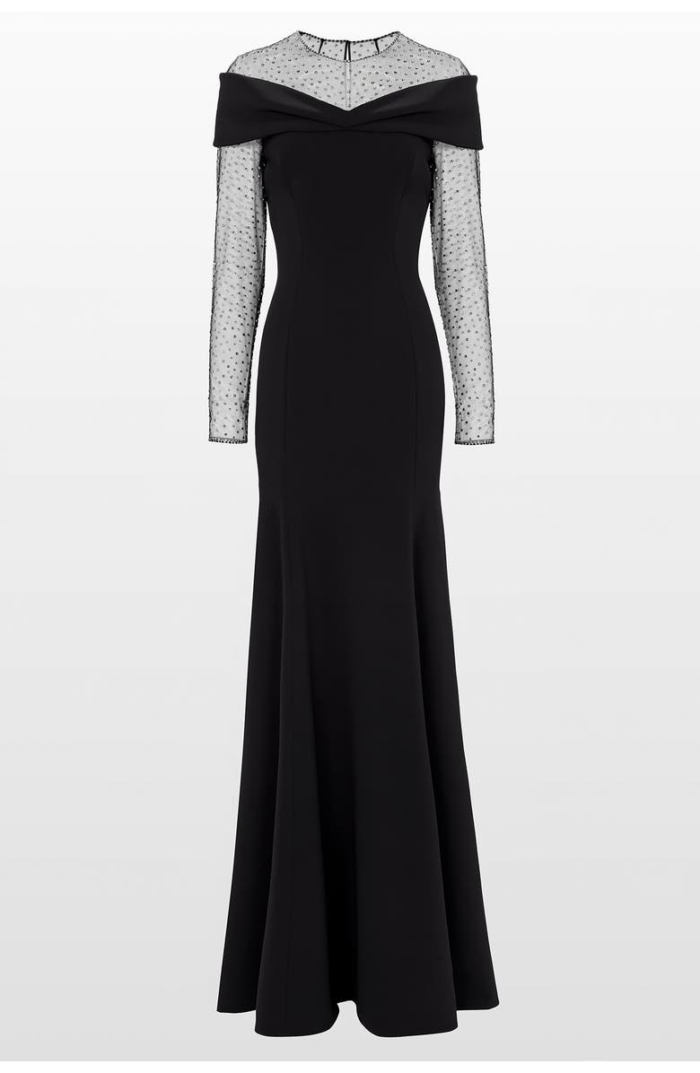 Jenny Packham Etienne Maxi Dress, Main, color, Liquorice
