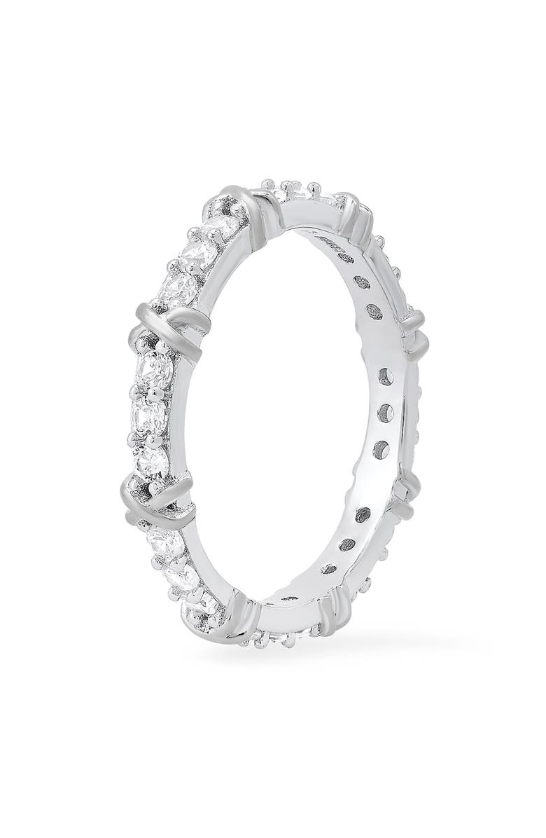 Queen Jewels Cubic Zirconia Stacking Ring, Alternate, color, Silver