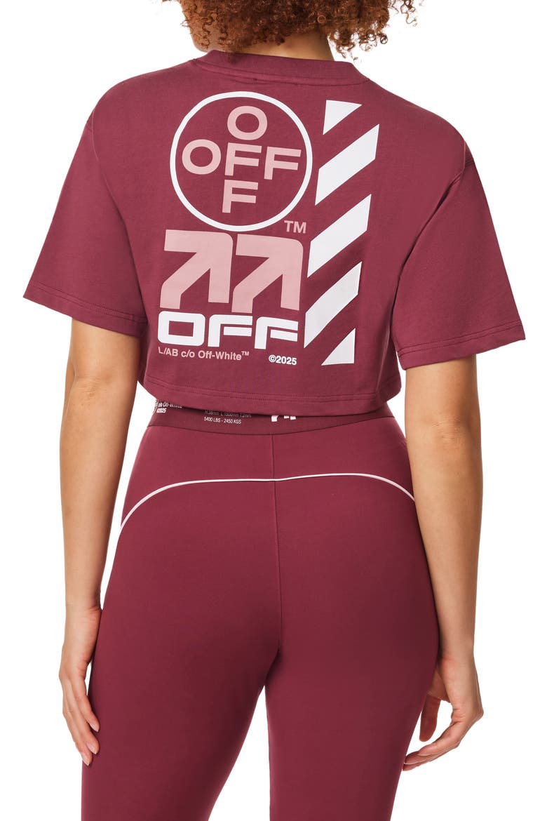 Graphic Crop Cotton T-Shirt, Alternate, color, BURGUNDY OFF