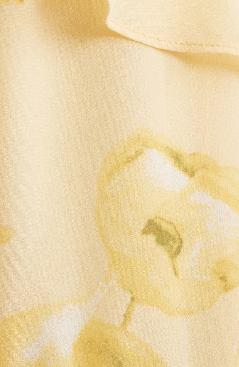 CeCe Print Ruffle Midi Dress, Alternate, color, Golden Haze