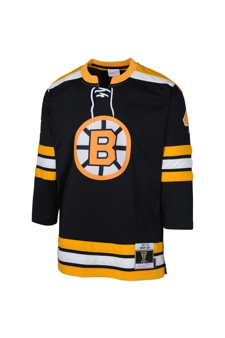 Youth Mitchell & Ness Bobby Orr Black Boston Bruins   Blue Line Player Jersey, Alternate, color, Black