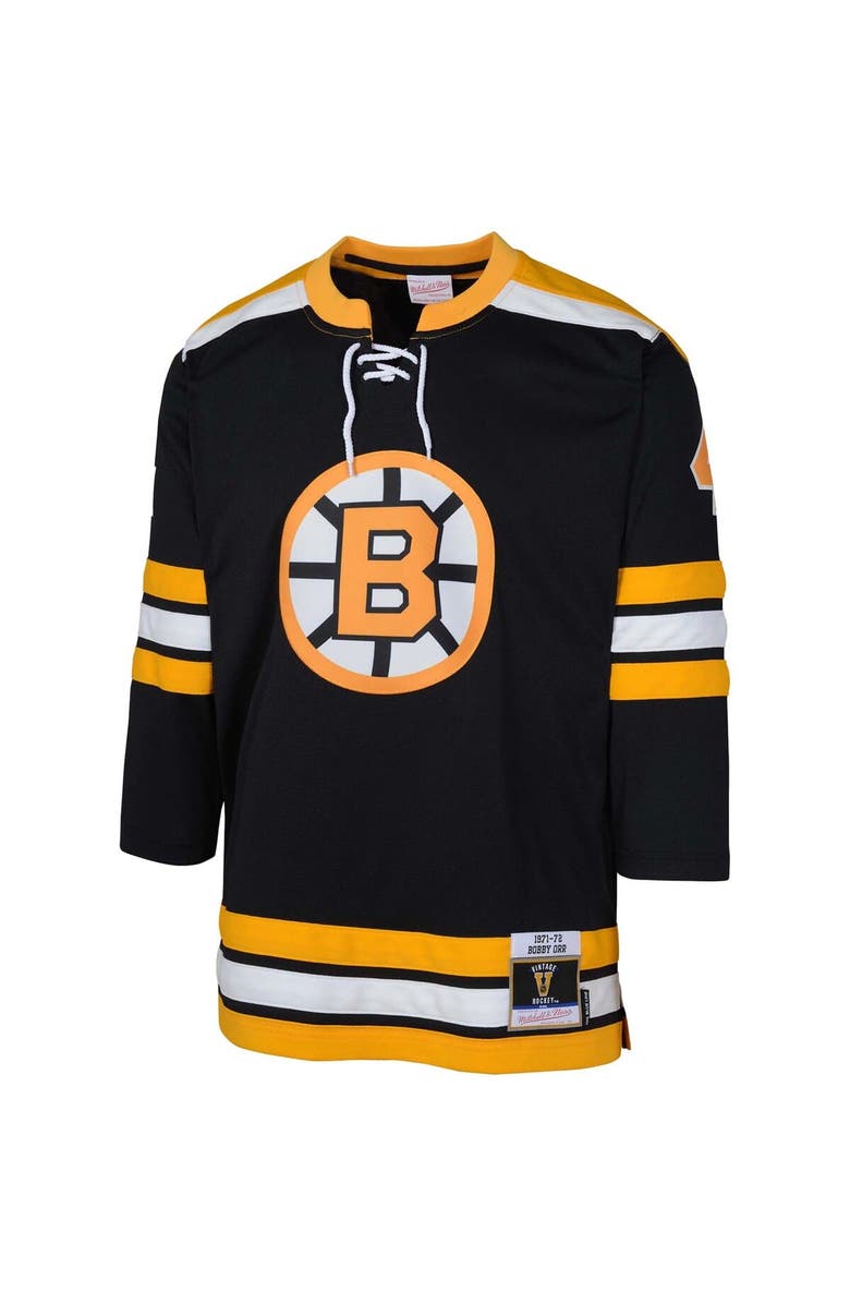 Mitchell & Ness Youth Mitchell & Ness Bobby Orr Black Boston Bruins   Blue Line Player Jersey, Alternate, color, Black