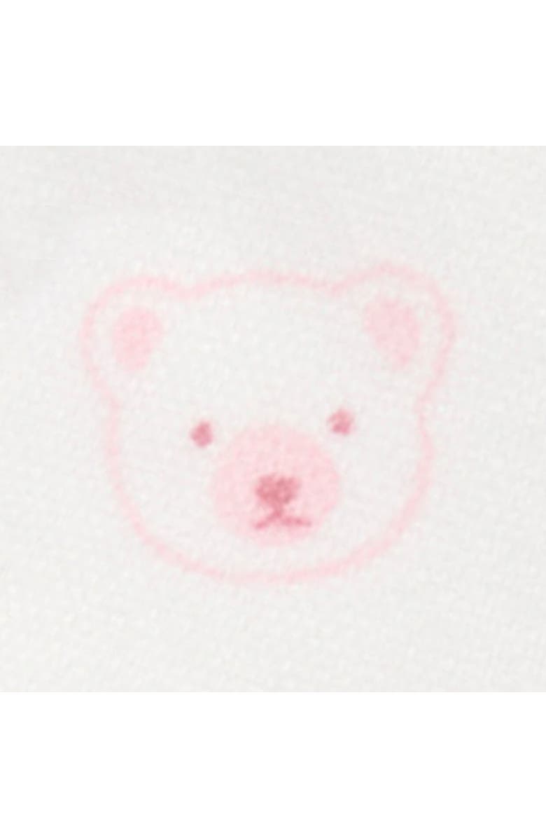 Purebaby 4 Pack Zip Footie Girls, Alternate, color, Pale Pink Bear Pack