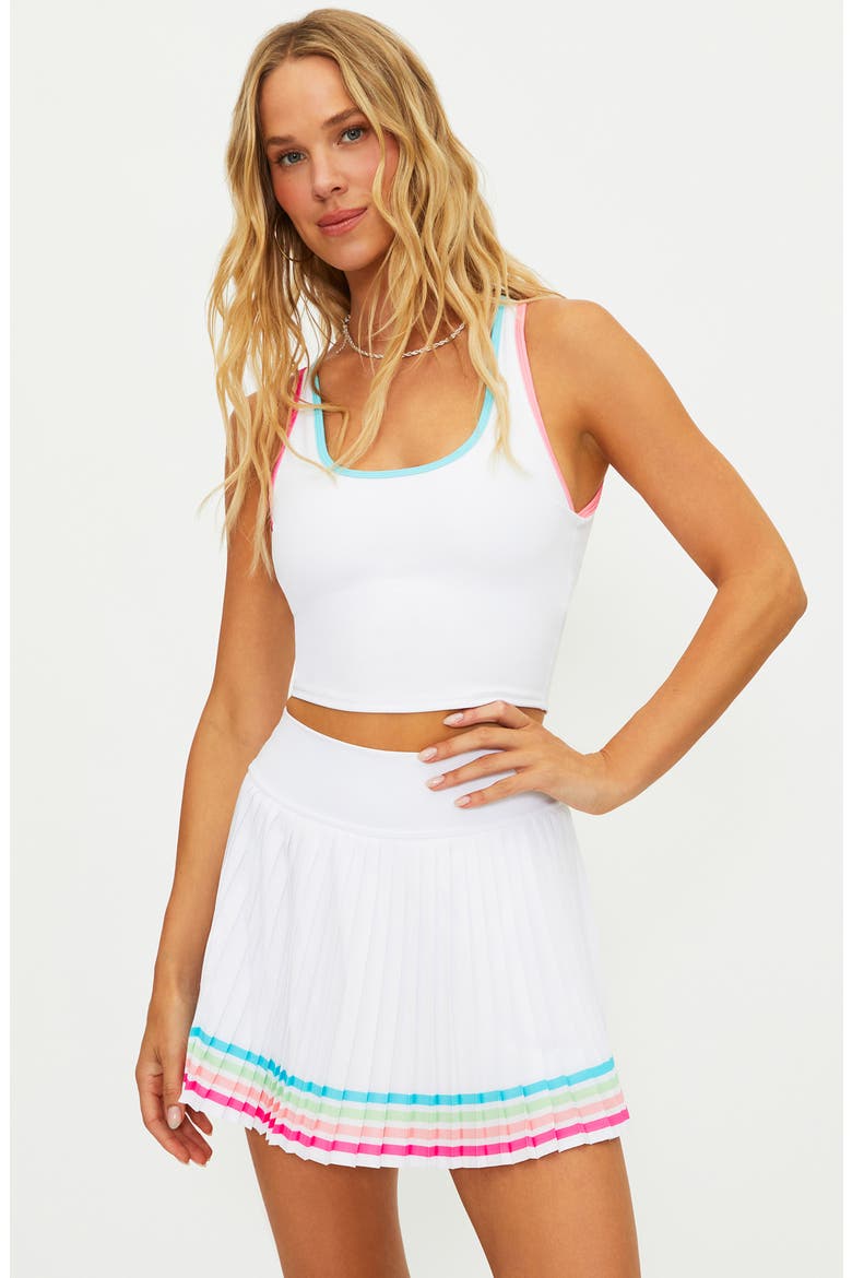 Analie Pleated Miniskirt, Alternate, color, HIBISCUS COVE WHITE