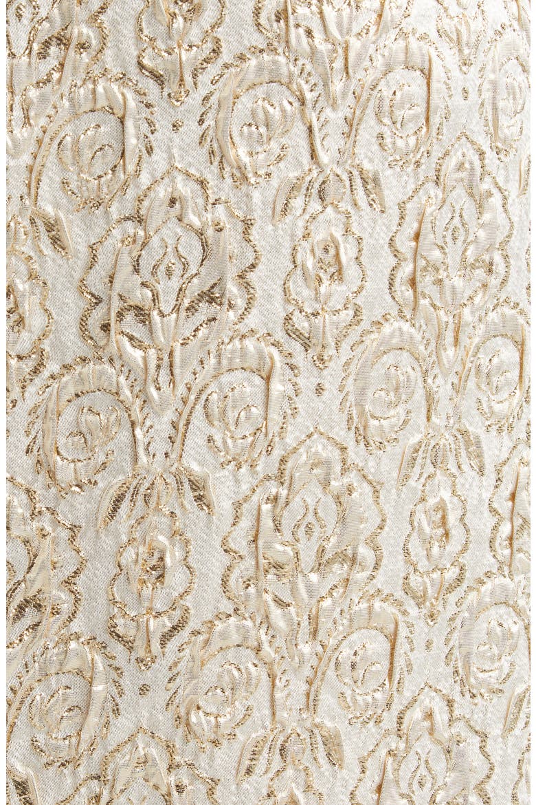 Antep Metallic Jacquard Off the Shoulder Gown, Alternate, color, GOLD