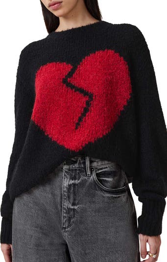 Luv Heart Intarsia Crewneck Sweater