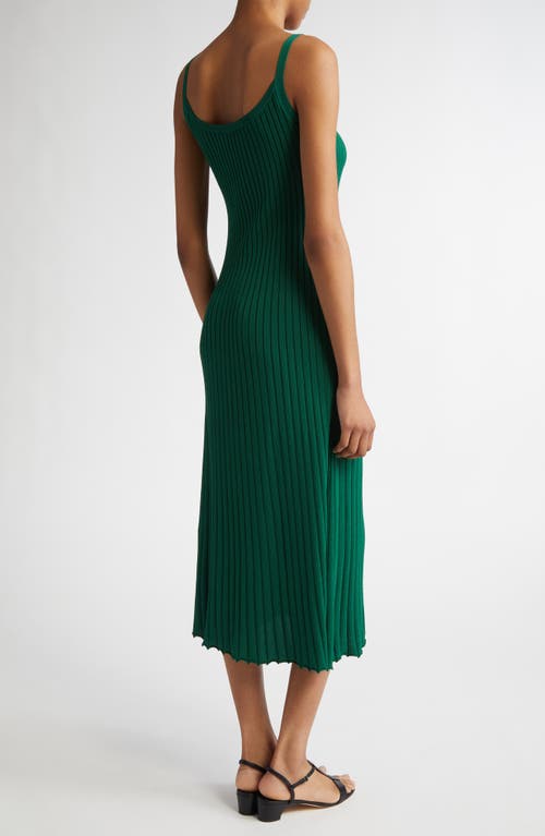 Max Mara Sleeveless Stretch Viscose Dress In Emerald
