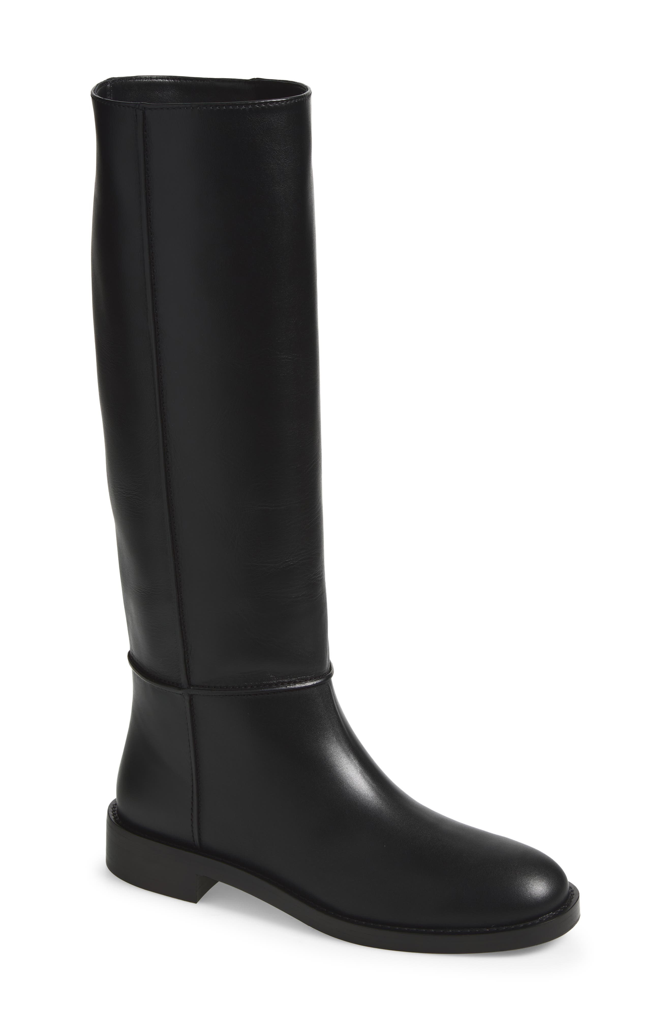 Étrier Leather Knee High Boot, Main, color, BLACK