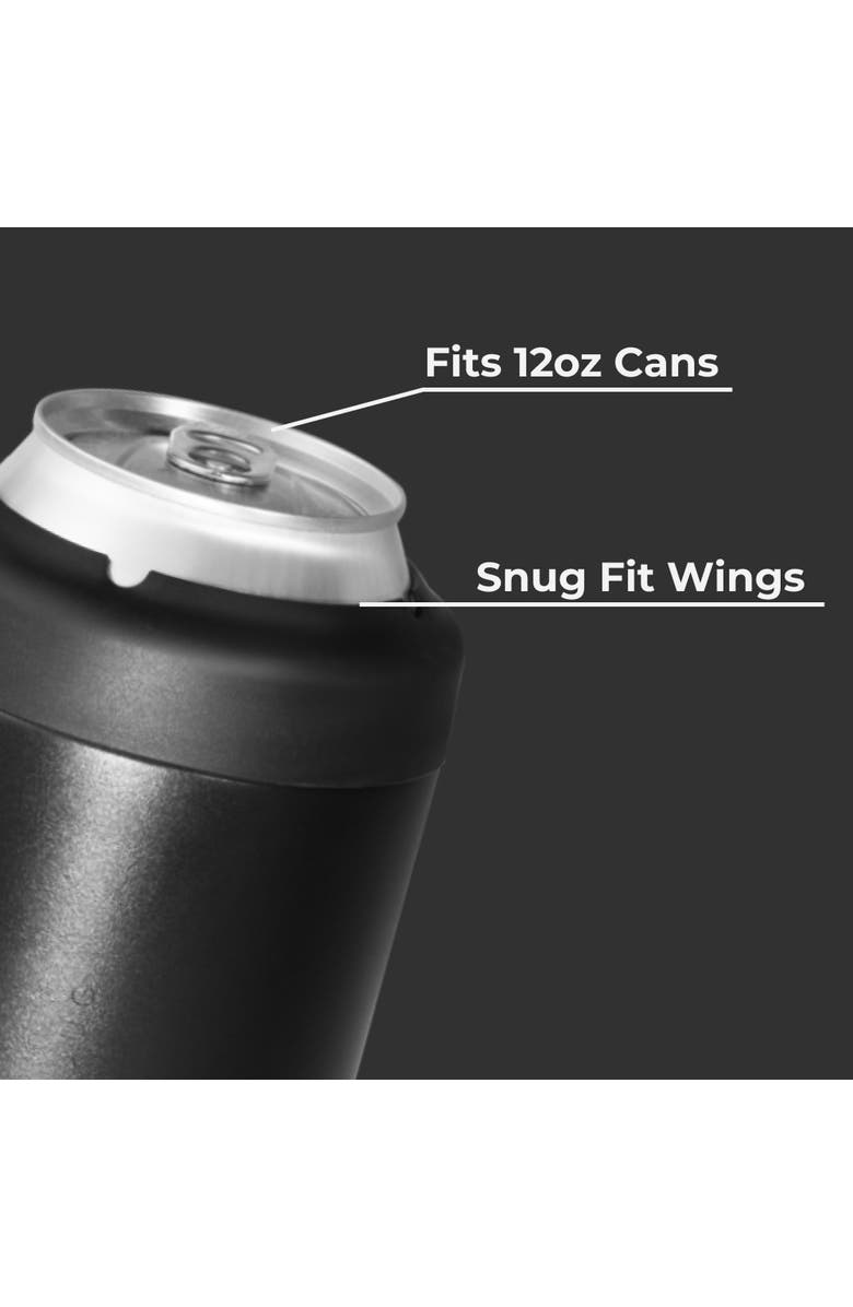 HydroJug Standard Can Cooler 12oz, Insulated Stainless Steel Cup with Screw-Top Ring & Non-Slip Rubber Base, Alternate, color, Black