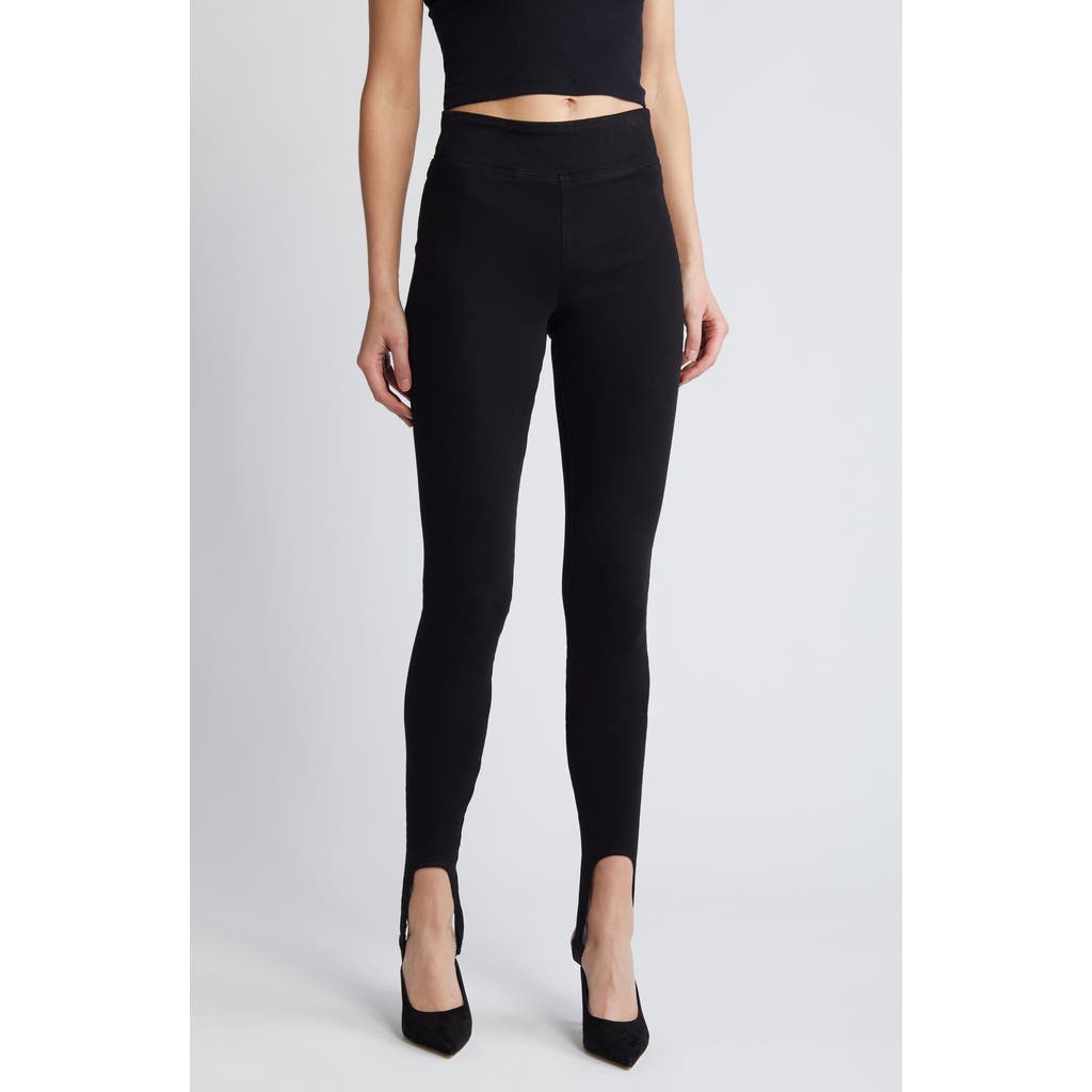 Frame The Jetset High Rise Stirrup Jeans In Sheen Noir In Sheen Noir