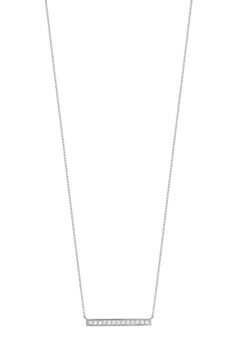 Diamond Bar Pendant Necklace - 0.12ct.